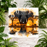 Elephant Sunset 2 Clock Sublimation Wrap
