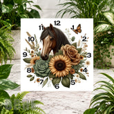 Floral Horse Clock Sublimation Wrap