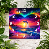 Dolphin Sunset Clock Sublimation Wrap