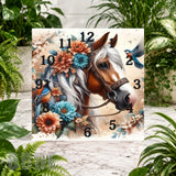 Floral Horse 2 Clock Sublimation Wrap