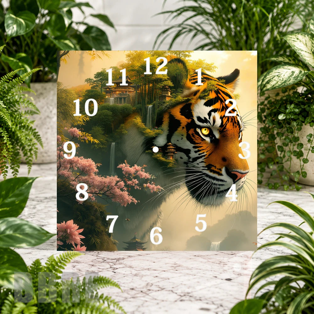 Tiger Landscape Clock Sublimation Wrap
