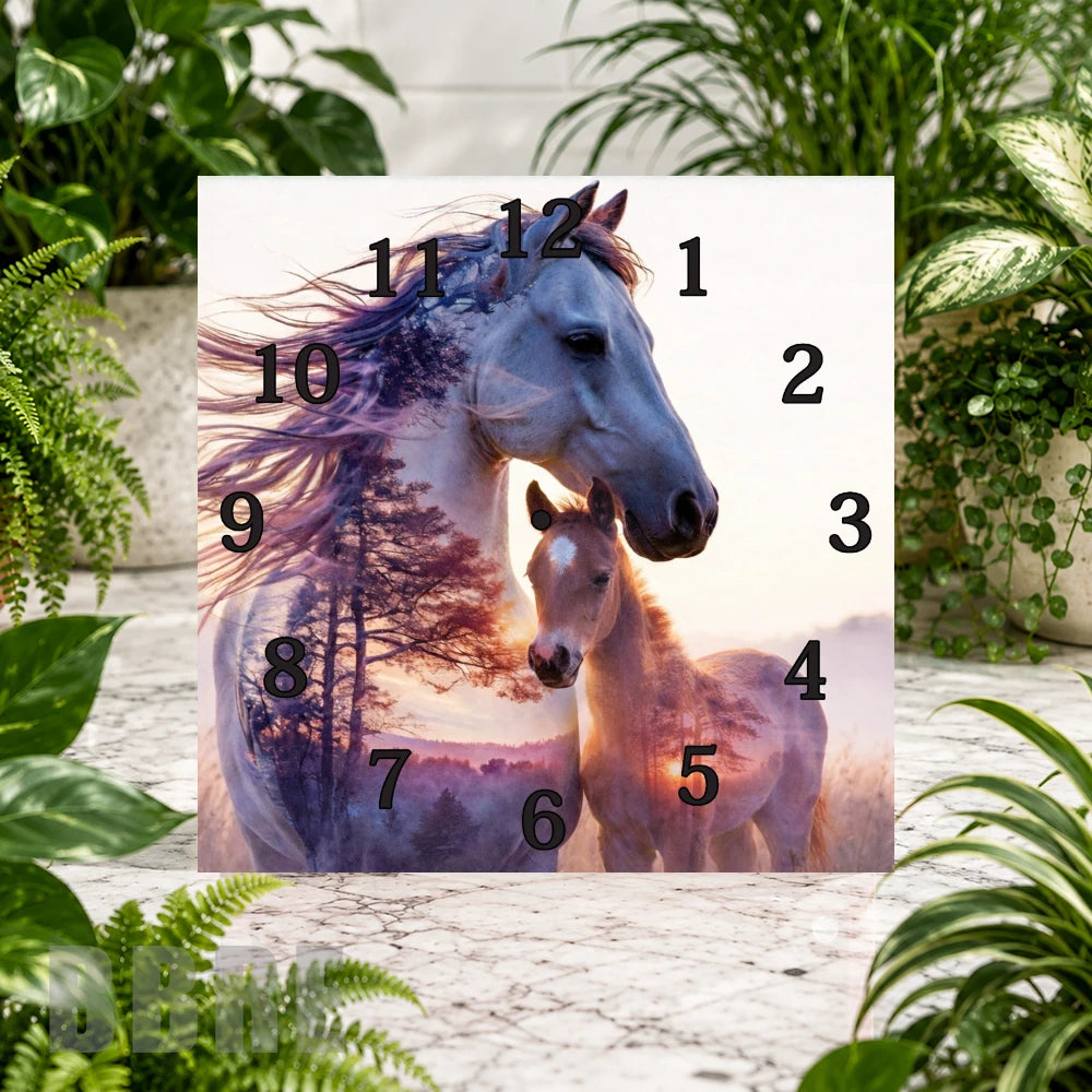 Majestic Horses Clock Sublimation Wrap