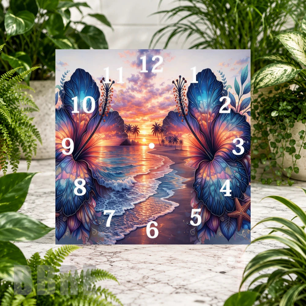 Tropical Sunset 2 Clock Sublimation Wrap