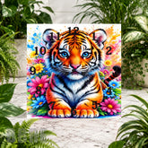 Tiger Floral Clock Sublimation Wrap