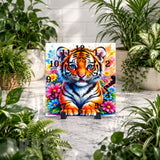 Tiger Floral Clock Mockup