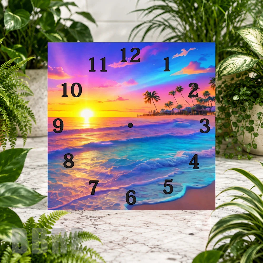 Tropical Sunset 3 Clock Sublimation Wrap