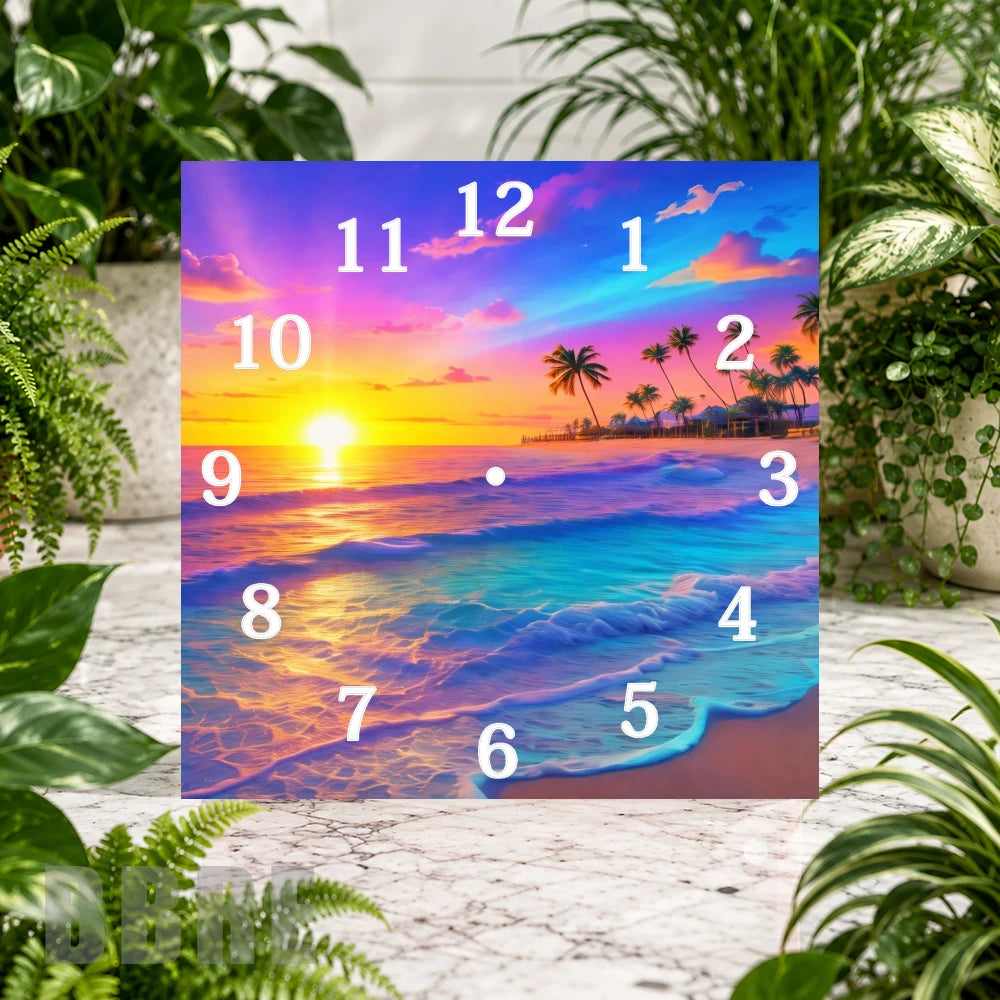 Tropical Sunset 4 Clock Sublimation Wrap