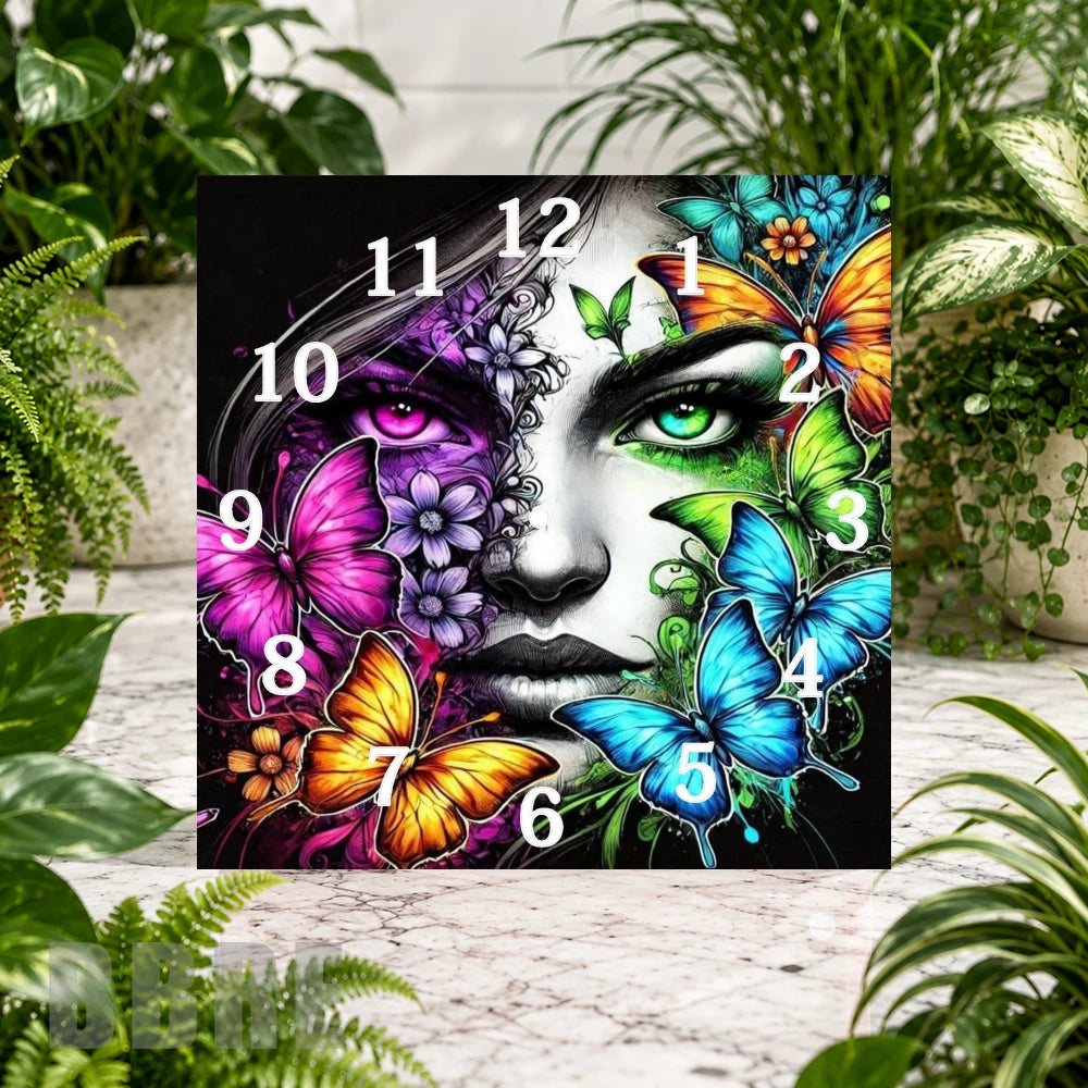 Butterfly Face Clock Sublimation Wrap