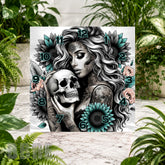Skull Lady Clock Sublimation Wrap