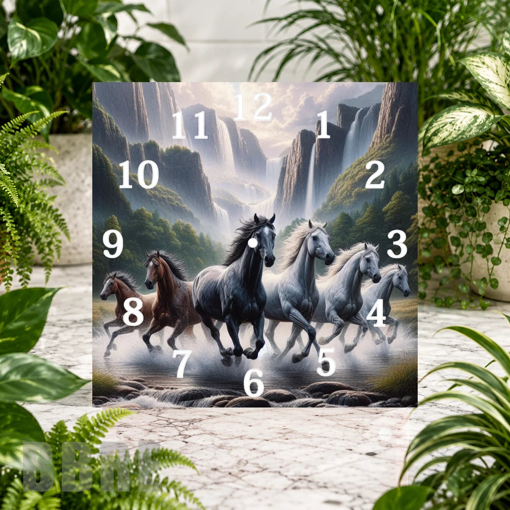 Galloping Horses 5 Clock Sublimation Wrap