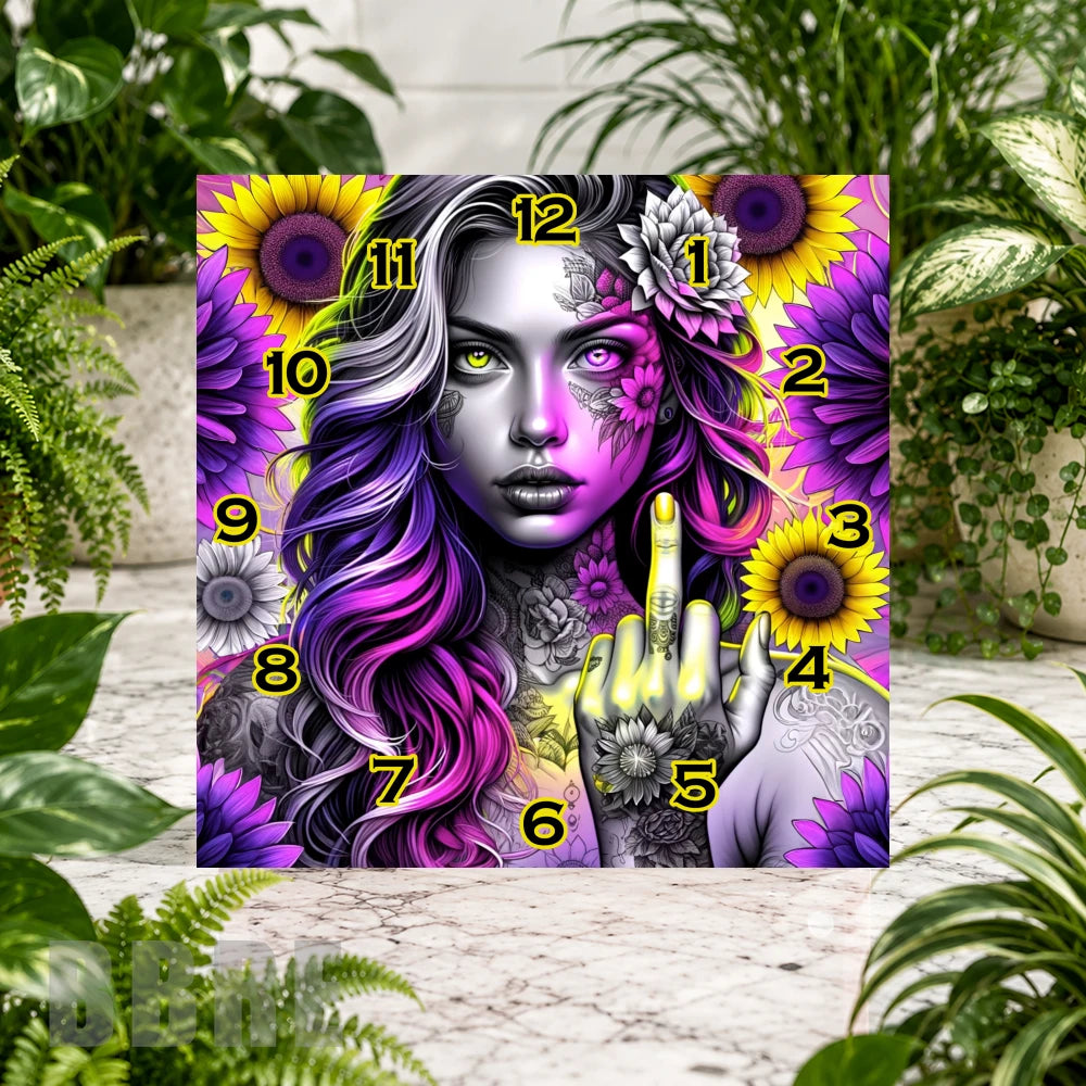 Floral Goddess Clock Sublimation Wrap