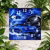Blue Car Clock Sublimation Wrap