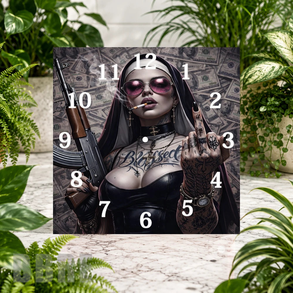 Rebellious Nun Clock Sublimation Wrap
