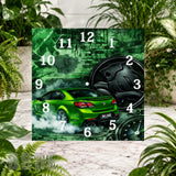 Green Racing Clock Sublimation Wrap