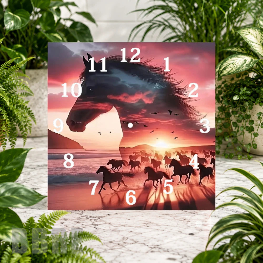 Majestic Horses 4 Clock Sublimation Wrap