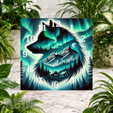 Wolf Aurora Clock Sublimation Wrap
