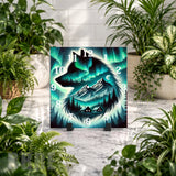 Wolf Aurora Clock Mockup