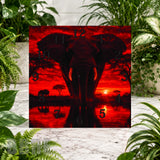 Elephant Sunset 3 Clock Sublimation Wrap