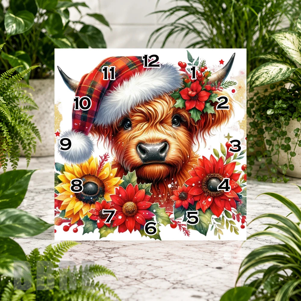 Festive Highland Clock Sublimation Wrap