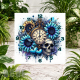 Floral Skull 3 Clock Sublimation Wrap