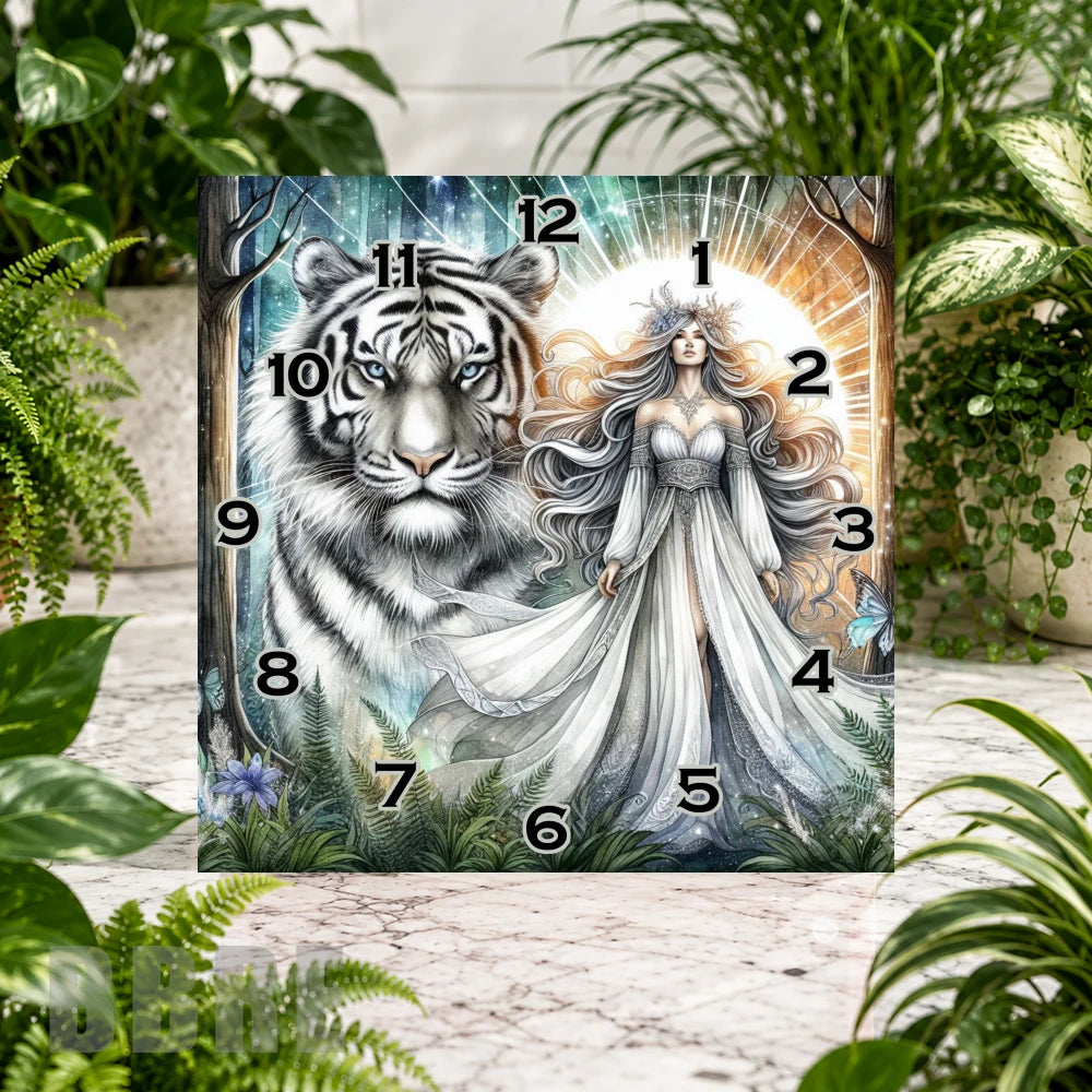 Tiger Goddess Clock Sublimation Wrap