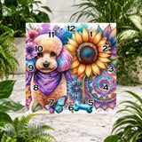 Floral Puppy Clock Sublimation Wrap
