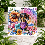 Floral Dachshund Clock Sublimation Wrap