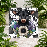 Cow Floral Clock Sublimation Wrap