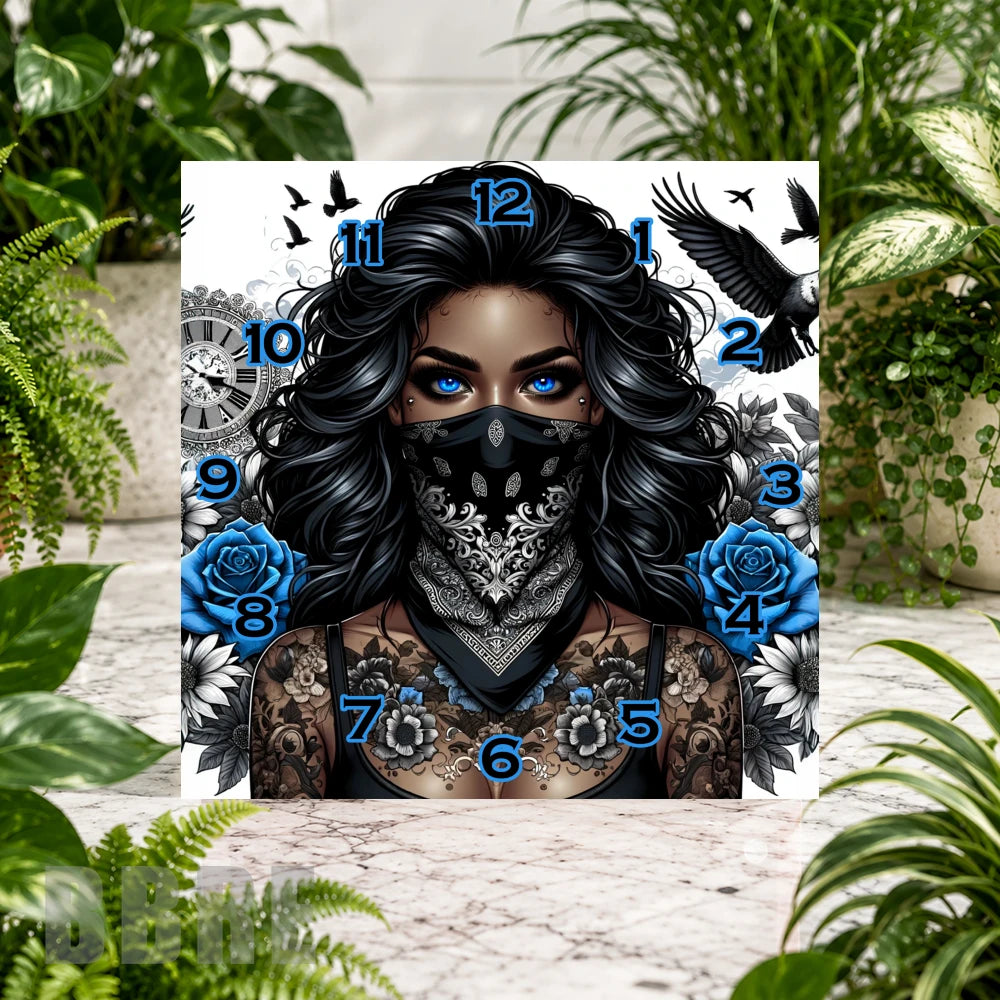 Masked Beauty 2 Clock Sublimation Wrap