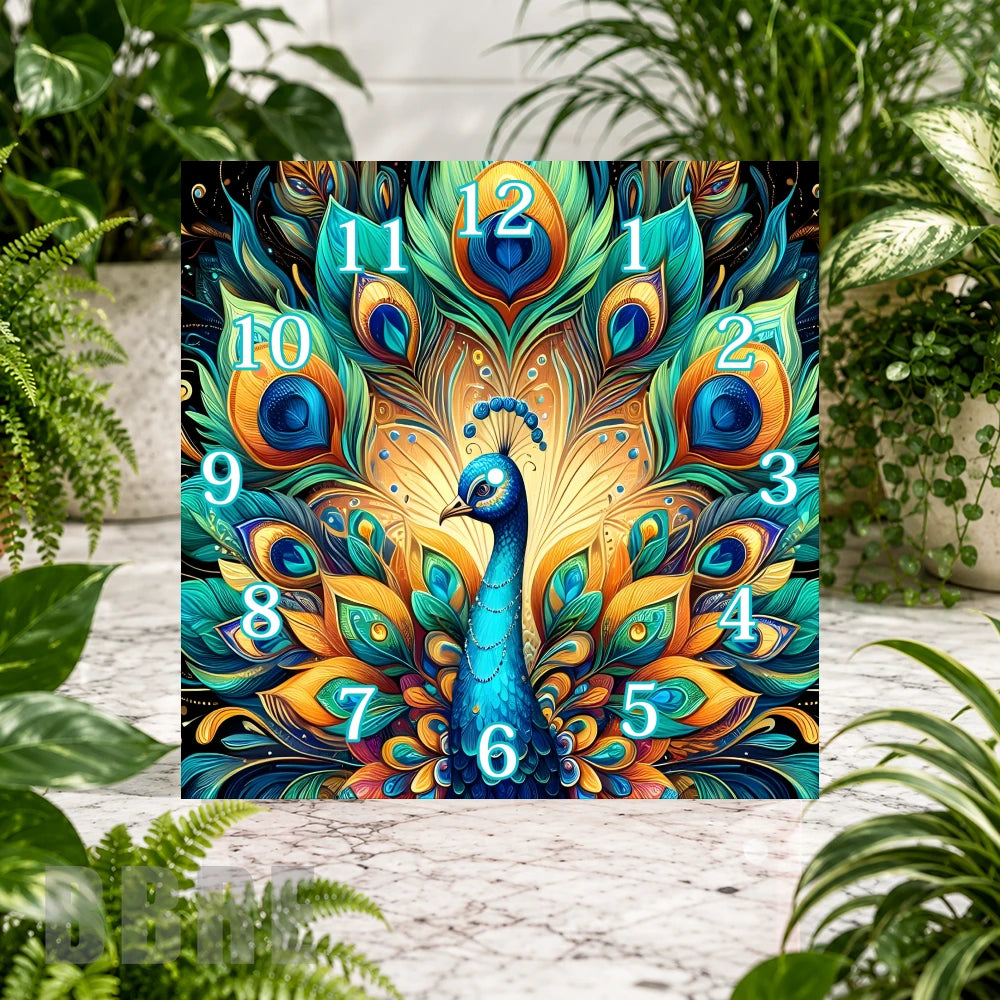 Peacock Elegance 3 Clock Sublimation Wrap