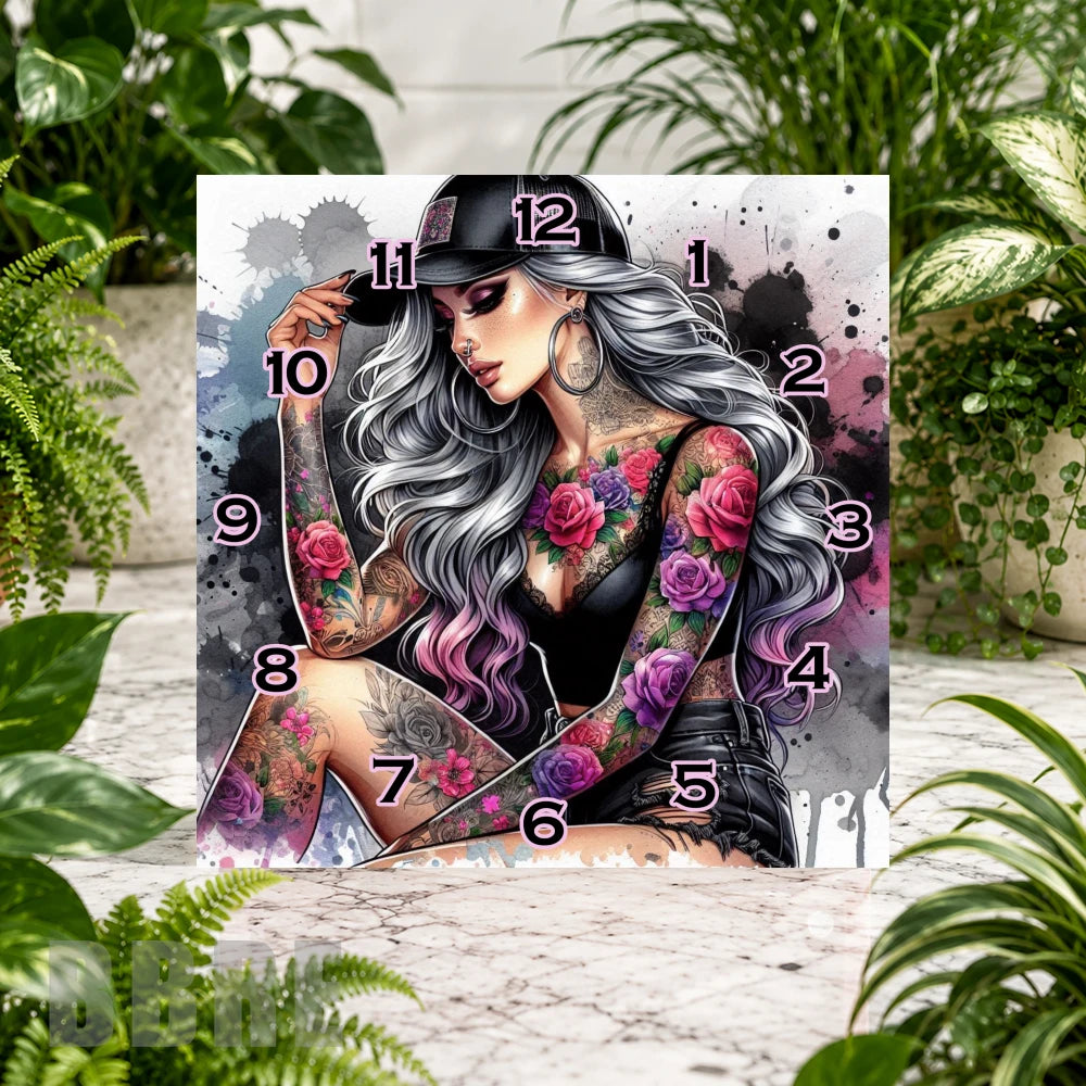 Tattooed Beauty 4 Clock Sublimation Wrap