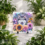 Husky Floral Clock Mockup