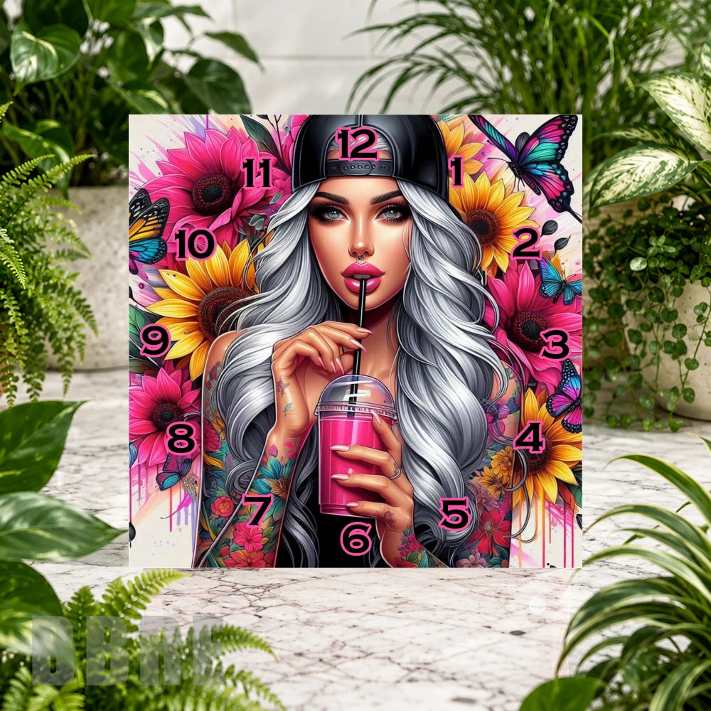 Floral Beauty Clock Sublimation Wrap