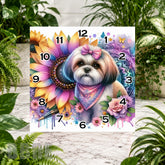 Floral Puppy 2 Clock Sublimation Wrap