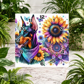 Floral Doberman Clock Sublimation Wrap