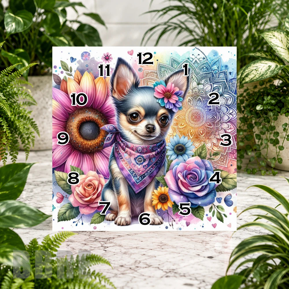 Charming Chihuahua 2 Clock Sublimation Wrap