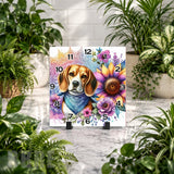 Floral Beagle Clock Mockup