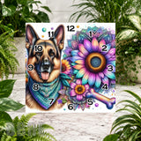 Floral Dog 4 Clock Sublimation Wrap