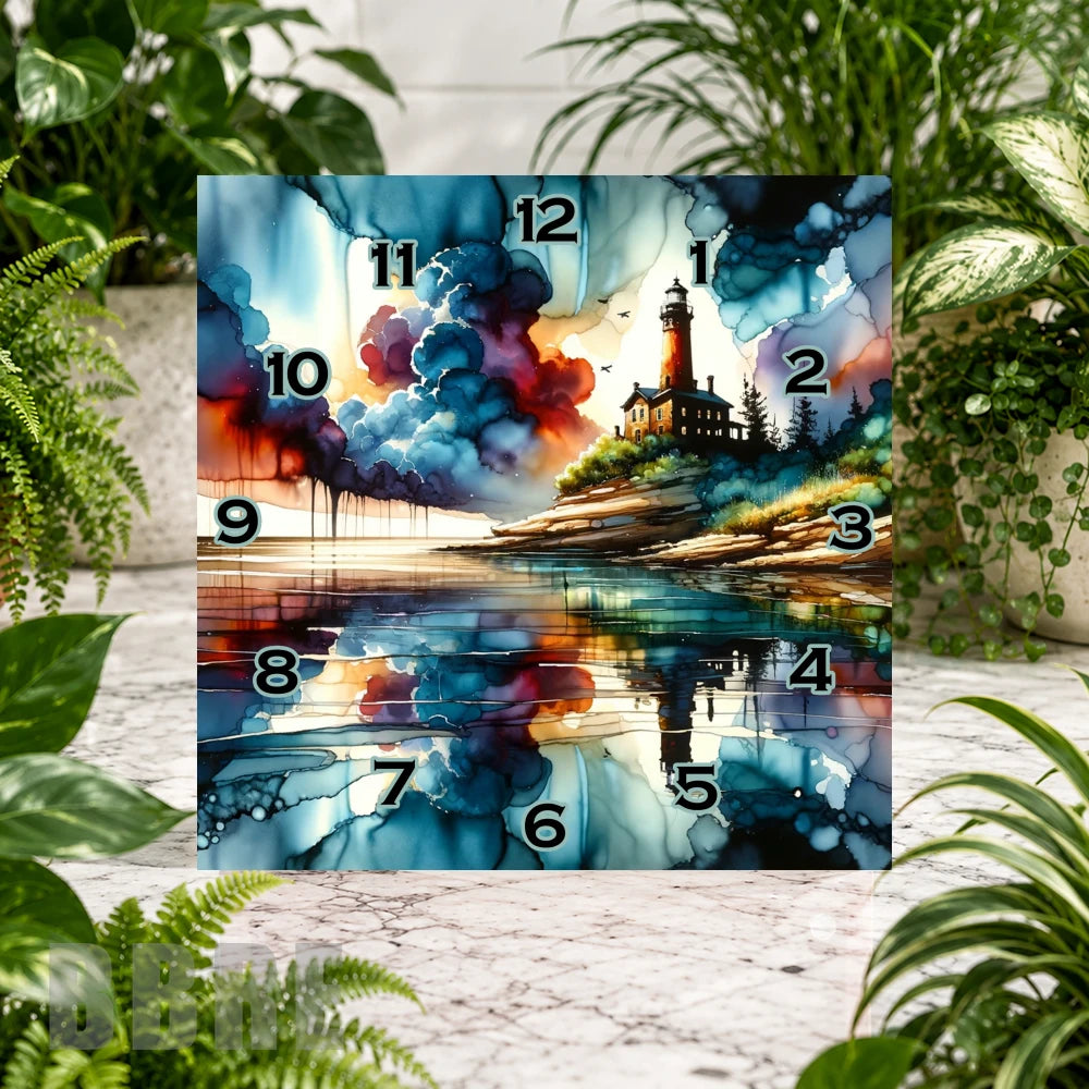 Lighthouse Reflection Clock Sublimation Wrap