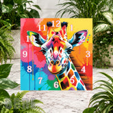 Colorful Giraffe Clock Sublimation Wrap