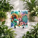 Floral Skull 7 Clock Mockup