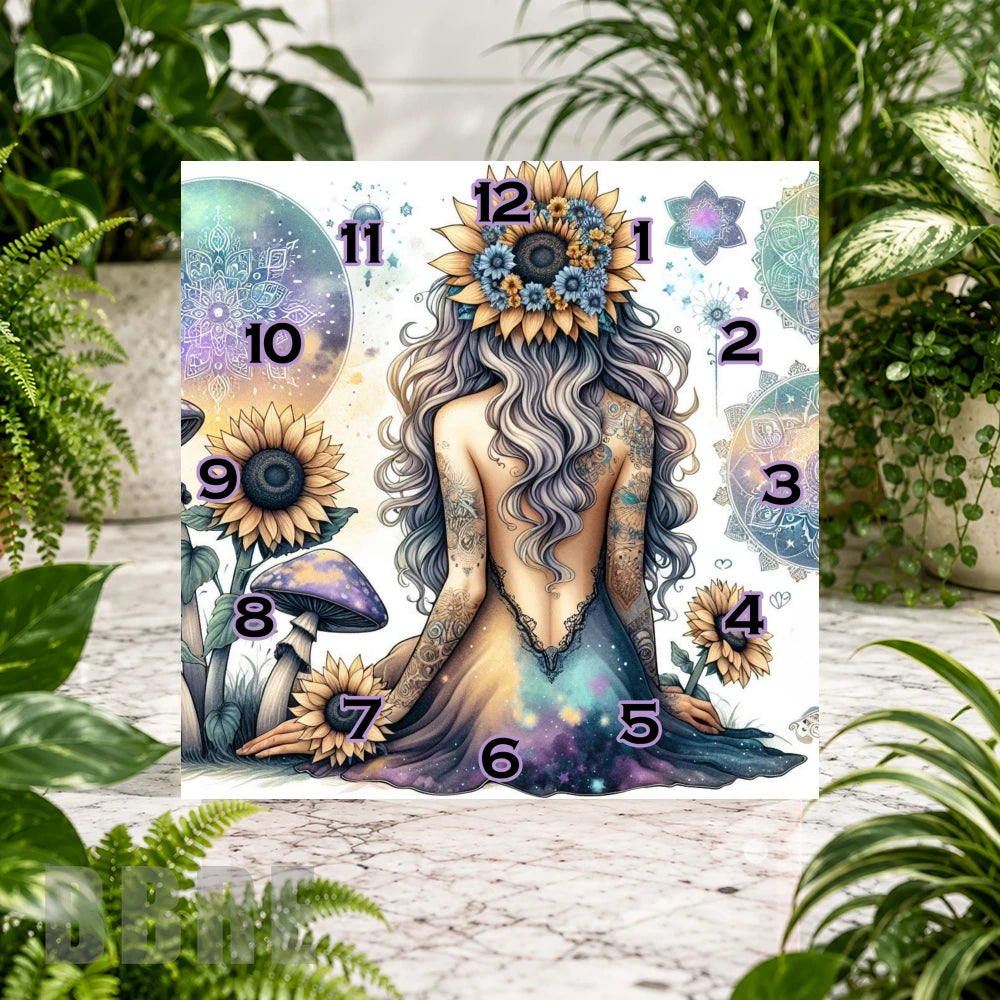Sunflower Goddess Clock Sublimation Wrap