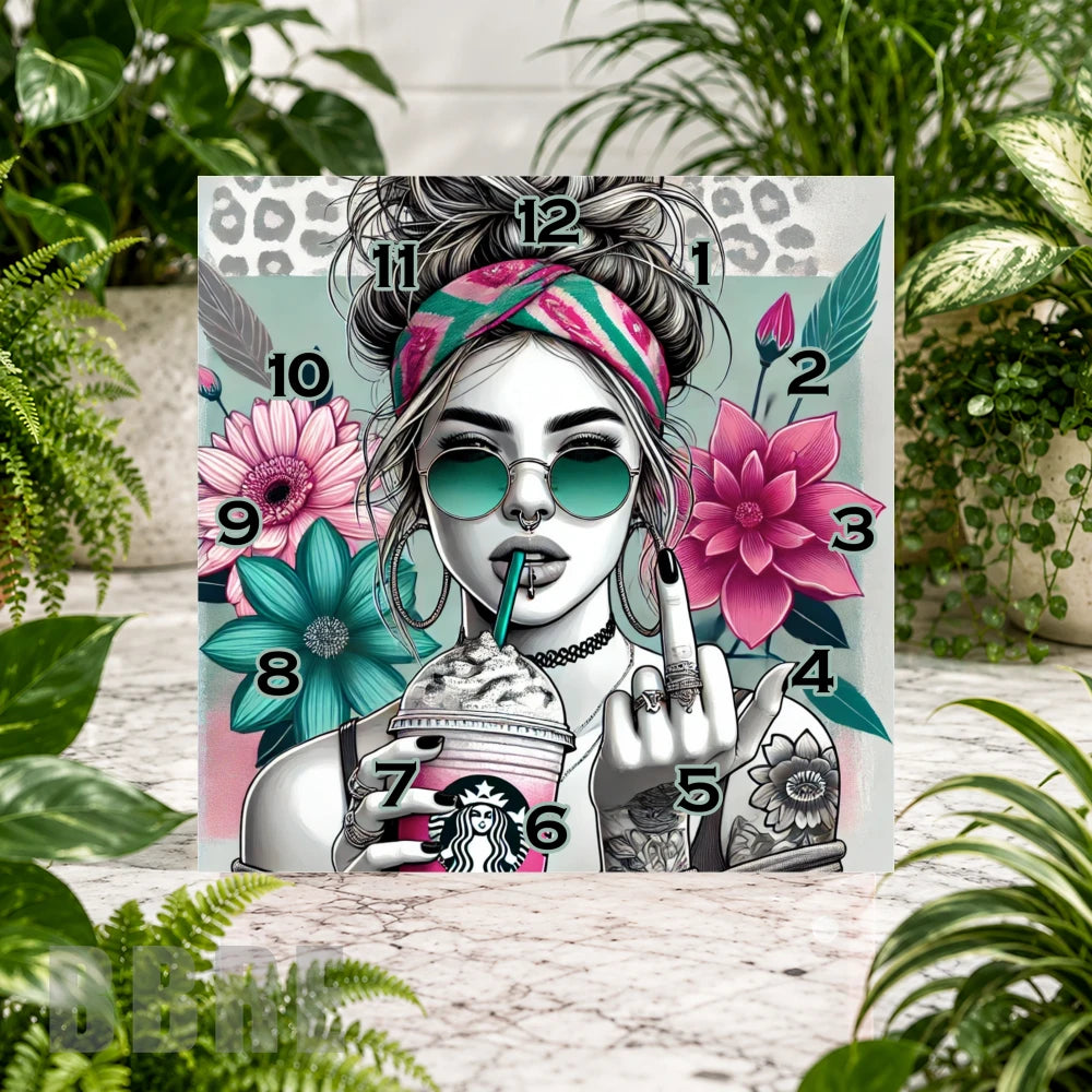 Floral Rebel Clock Sublimation Wrap