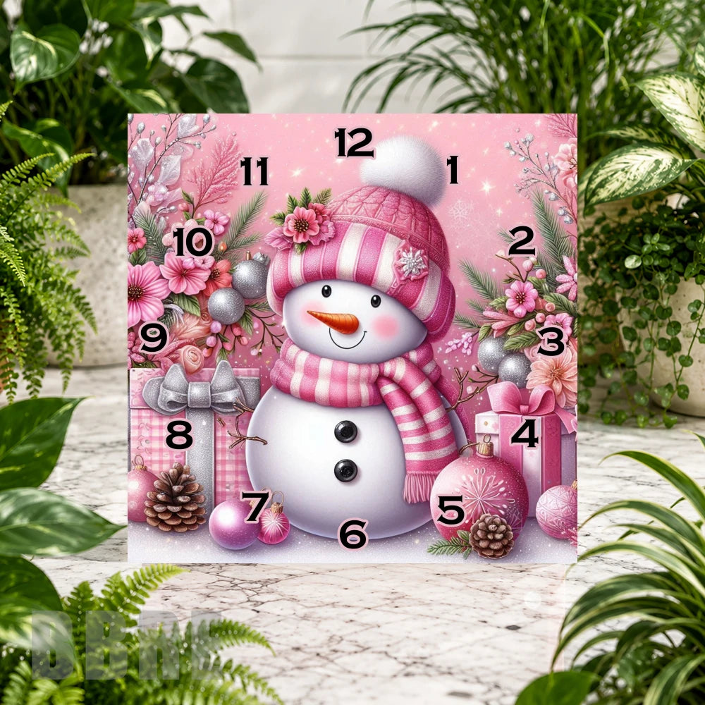Snowman Delight Clock Sublimation Wrap