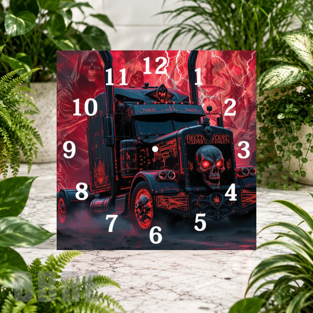 Haunted Truck Clock Sublimation Wrap