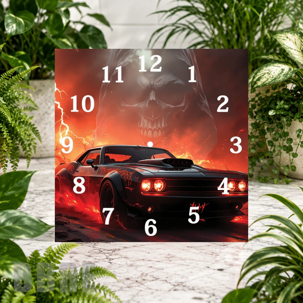 Skull Racer Clock Sublimation Wrap
