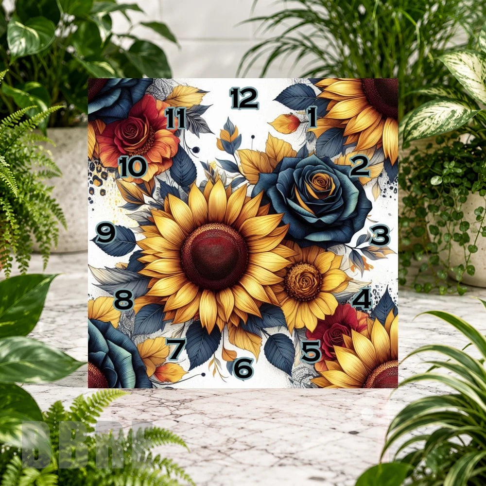 Floral Timepiece Clock Sublimation Wrap