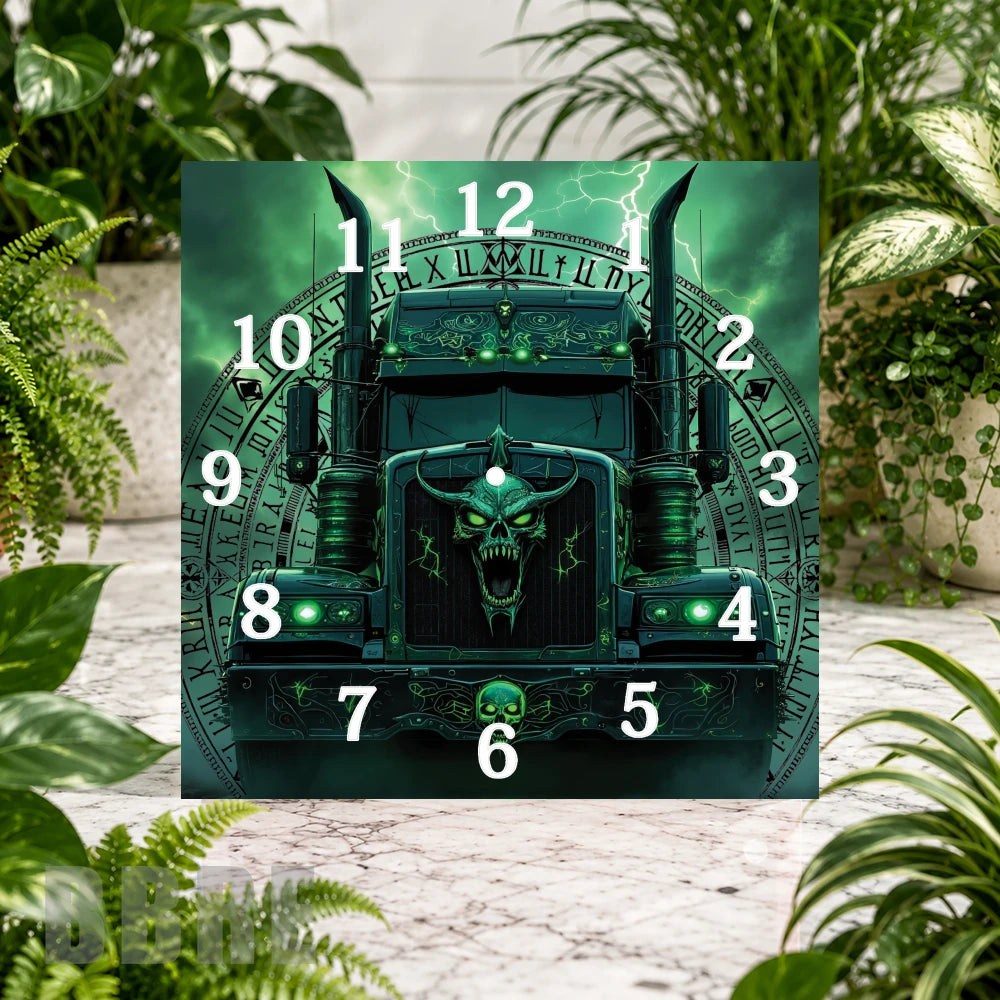 Green Skull 5 Clock Sublimation Wrap