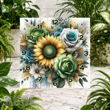 Floral Clock 11 Clock Sublimation Wrap