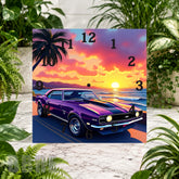 Sunset Camaro Clock Sublimation Wrap